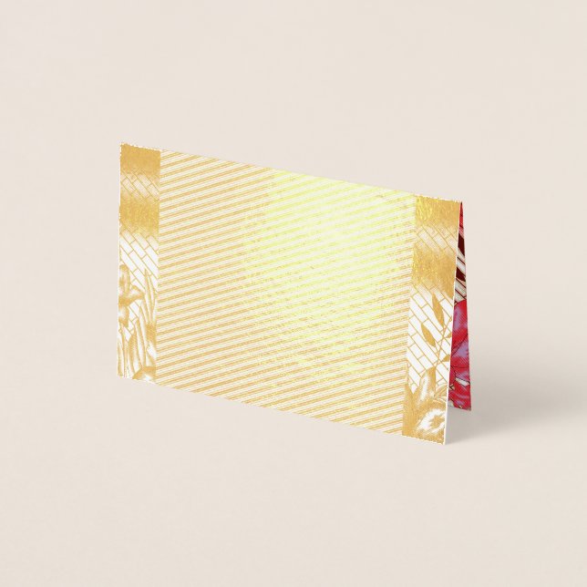Intricate fabric design featuring floral patterns  foil card (Front)