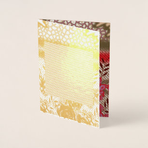 Intricate fabric design featuring floral patterns foil card