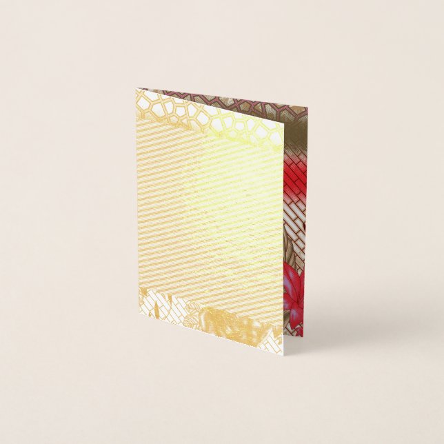 Intricate fabric design featuring floral patterns  foil card (Front)
