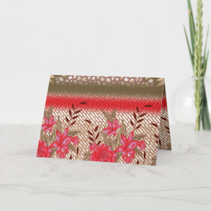 Intricate fabric design featuring floral patterns invitation