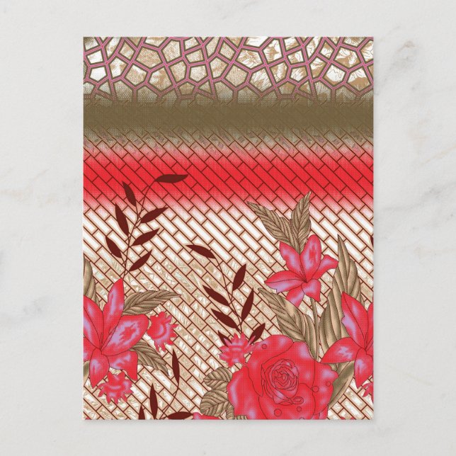 Intricate fabric design featuring floral patterns  invitation postcard (Front)