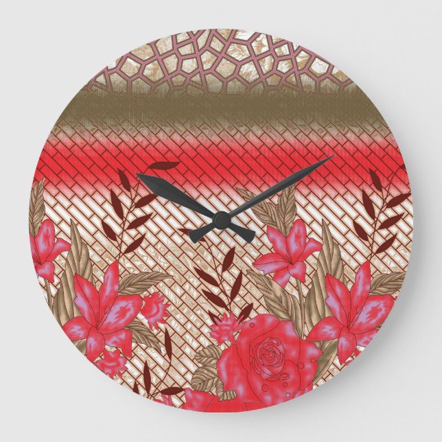 Intricate fabric design featuring floral patterns  large clock (Front)