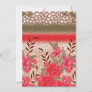 Intricate fabric design featuring floral patterns magnetic invitation