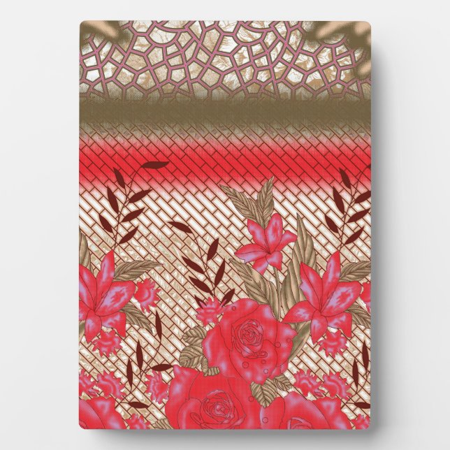 Intricate fabric design featuring floral patterns  plaque (Front)