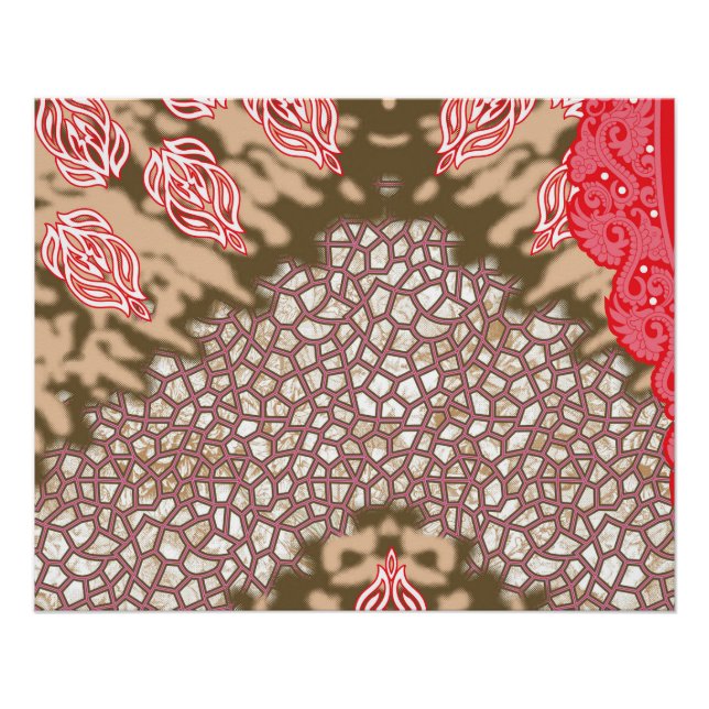 Intricate fabric design featuring floral patterns  poster (Front)