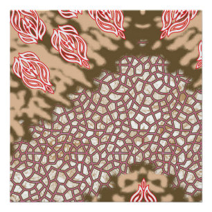 Intricate fabric design featuring floral patterns poster
