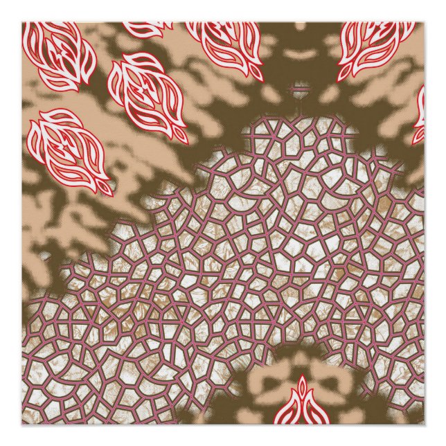 Intricate fabric design featuring floral patterns  poster (Front)