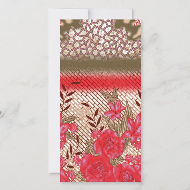 Intricate fabric design featuring floral patterns  thank you card (Front)