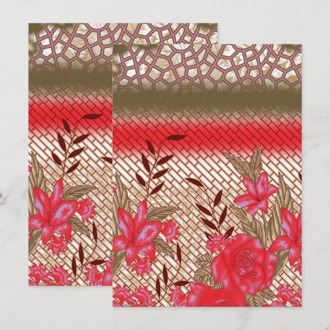 Intricate fabric design featuring floral patterns  thank you card (Front/Back)