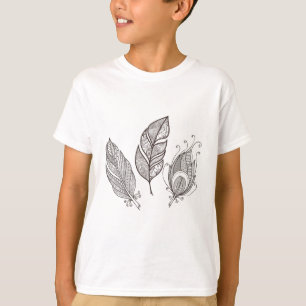 Intricate Feather Doodle T-Shirt