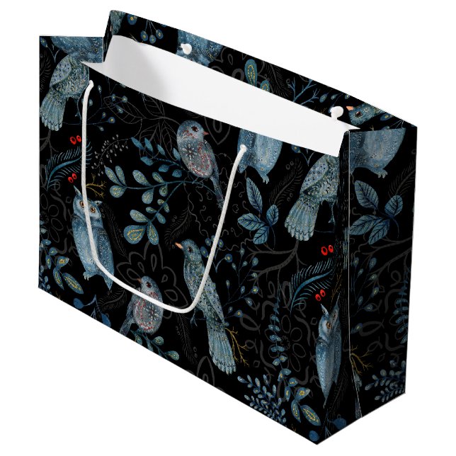 Intricate  floral and paisley  pattern  large gift bag (Front Angled)