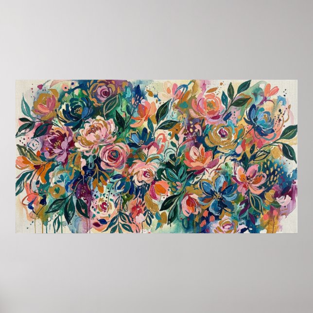 Intricate Floral Garden Poster (Front)