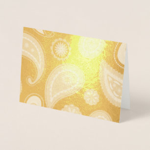 Intricate Floral Paisley Print Design Foil Card