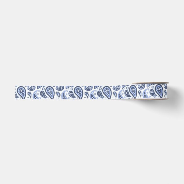 Intricate Floral Paisley Print Design Grosgrain Ribbon (Front)