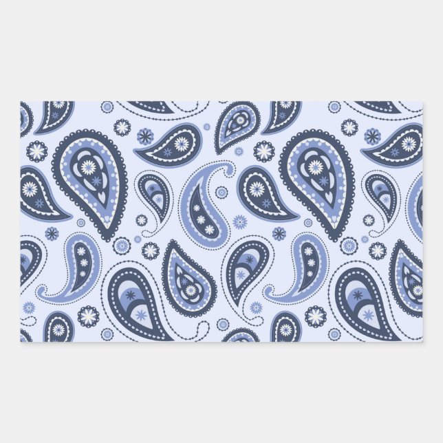 Intricate Floral Paisley Print Design Rectangular Sticker (Front)