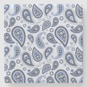 Intricate Floral Paisley Print Design Stone Coaster