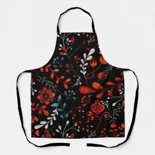 Intricate floral pattern with gold and white  apro apron