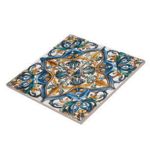 Intricate Floral Tiled Pattern With Vibrant Colour Tile