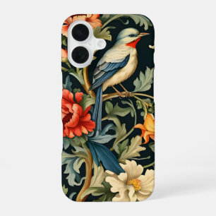 Intricate Floral with Bird iPhone 16 Case