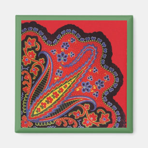 Intricate Folk-Art Magnets Tole Painting Style Mag