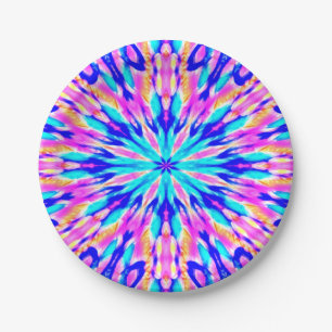 intricate fractal mandala paper plate