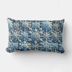 Intricate Frost-Inspired Ornamental Patterns Lumbar Cushion