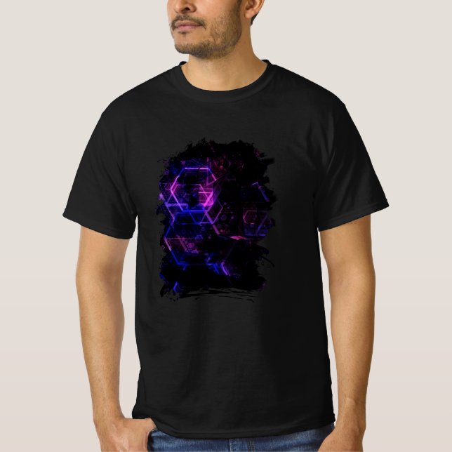Intricate geometric colour neon pattern T-Shirt (Front)