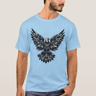 Intricate Geometric Eagle Majesty Design T-Shirt
