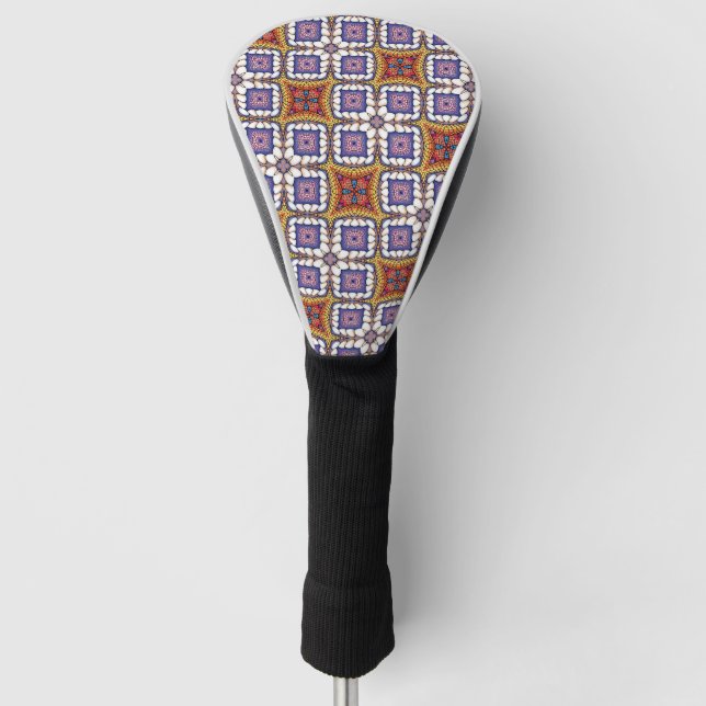 Intricate Geometric Floral Pattern  Golf Head Cover (Front)