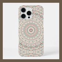 Intricate Geometric Mandala in Teal, Rose, & Sand