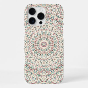 Intricate Geometric Mandala in Teal, Rose, & Sand iPhone 16 Pro Max Case
