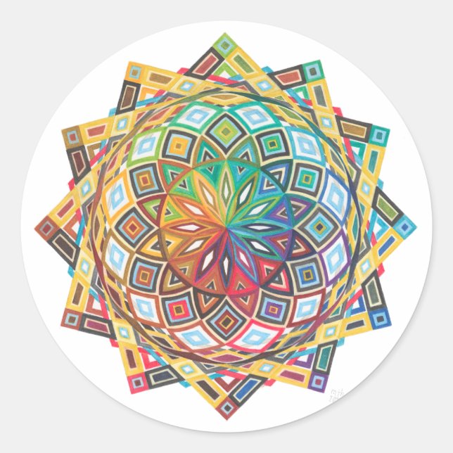 Intricate Geometric Mandala Sticker (Front)