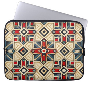Intricate Geometric Pattern with Bold Colors Laptop Sleeve