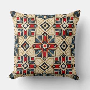 Intricate Geometric Pattern with Bold Colours Cushion