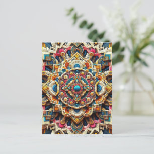 Intricate geometric patterns postcard