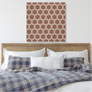 Intricate Geometric Star Pattern in Earth Tones Canvas Print