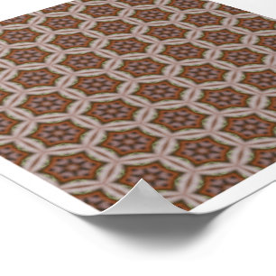 Intricate Geometric Star Pattern in Earth Tones Poster