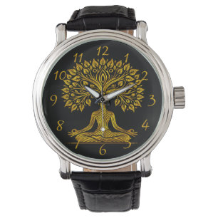 Intricate Gold Buddha Sculpture Watch