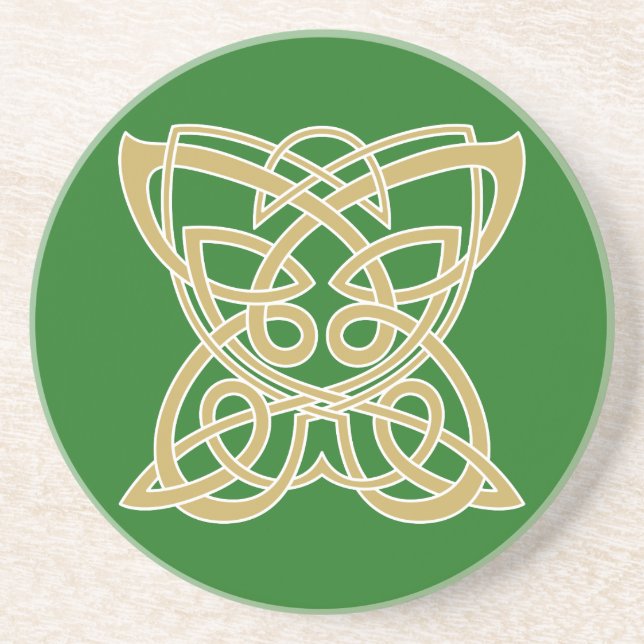 Intricate Gold Celtic Butterfly  Coaster (Front)