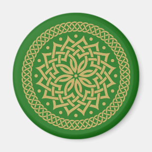 Intricate Gold Celtic Flower Mandala Magnet