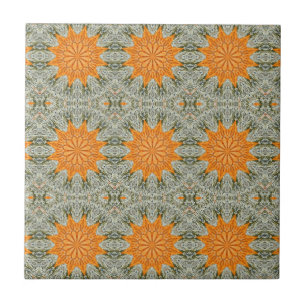 intricate gold pattern tile