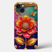 Intricate Golden Flower Art