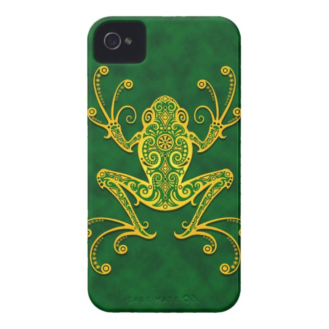 Intricate Golden Green Tree Frog Case-Mate iPhone Case (Back)