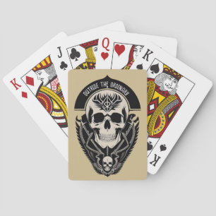 Intricate Gothic Skull Illustration Playing Cards