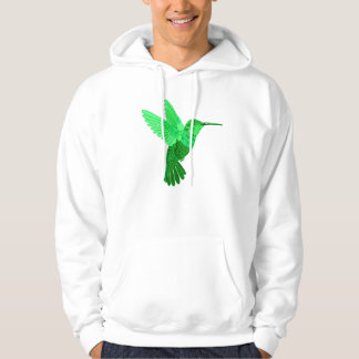 Intricate Green Hummingbird Illustration Hoodie
