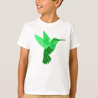 Intricate Green Hummingbird Illustration T-Shirt