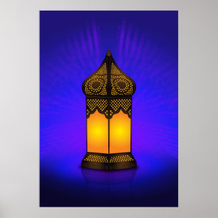 Intricate Islamic Floor Lamp Poster