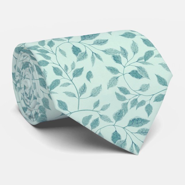 Intricate Ivy Botanical Pattern Tie (Rolled)