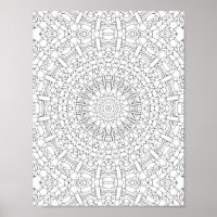 Intricate Kaleidoscope Mandala Colouring Page