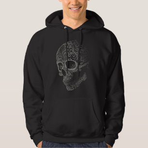 Intricate Lace Floral Skeleton Skull Cinco De Mayo Hoodie